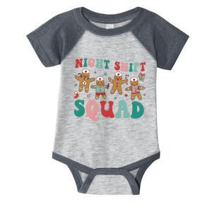 Christmas Night Shift Squad Funny Xmas Squad Gingerbread Cookie Infant Baby Jersey Bodysuit