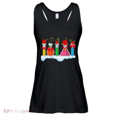 Chemistry Nerd Science Lover Test Tube Flower Bow Christmas Ladies Essential Flowy Tank