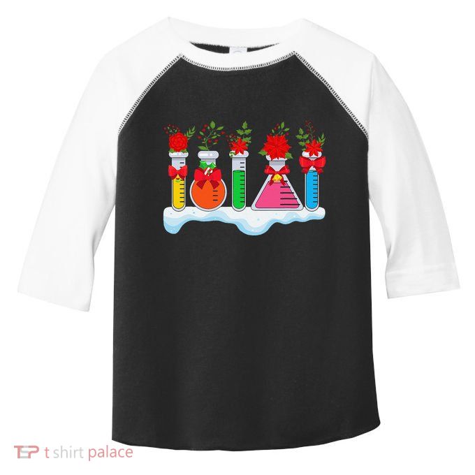 Chemistry Nerd Science Lover Test Tube Flower Bow Christmas Toddler Fine Jersey T-Shirt