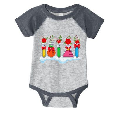 Chemistry Nerd Science Lover Test Tube Flower Bow Christmas Infant Baby Jersey Bodysuit