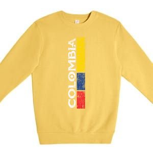 Colombia National Soccer Team Pride Flag Colombian Gift Premium Crewneck Sweatshirt