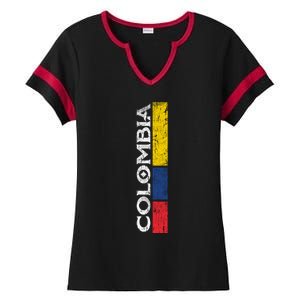 Colombia National Soccer Team Pride Flag Colombian Gift Ladies Halftime Notch Neck Tee