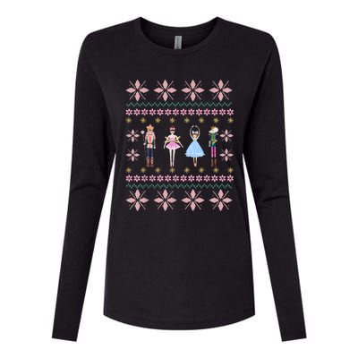 Christmas Nutcracker Squad Ballet Dance Funny Xmas Holiday Womens Cotton Relaxed Long Sleeve T-Shirt