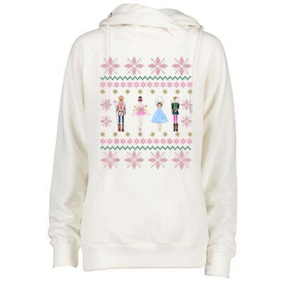 Christmas Nutcracker Squad Ballet Dance Funny Xmas Holiday Womens Funnel Neck Pullover Hood