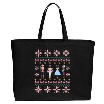 Christmas Nutcracker Squad Ballet Dance Funny Xmas Holiday Cotton Canvas Jumbo Tote