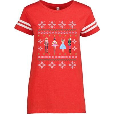 Christmas Nutcracker Squad Ballet Dance Funny Xmas Holiday Enza Ladies Jersey Football T-Shirt