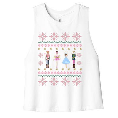 Christmas Nutcracker Squad Ballet Dance Funny Xmas Holiday Women's Racerback Cropped Tank