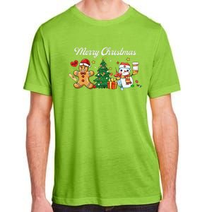 Christmas Nurse Squad Snowman Gingerbread Nicu Icu Rn Nurses Adult ChromaSoft Performance T-Shirt