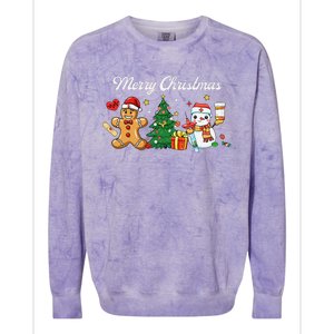 Christmas Nurse Squad Snowman Gingerbread Nicu Icu Rn Nurses Colorblast Crewneck Sweatshirt