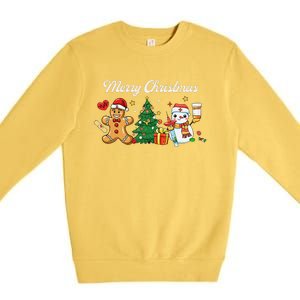 Christmas Nurse Squad Snowman Gingerbread Nicu Icu Rn Nurses Premium Crewneck Sweatshirt