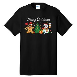 Christmas Nurse Squad Snowman Gingerbread Nicu Icu Rn Nurses Tall T-Shirt