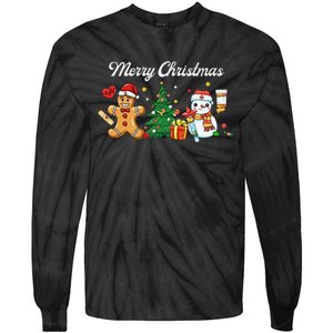 Christmas Nurse Squad Snowman Gingerbread Nicu Icu Rn Nurses Tie-Dye Long Sleeve Shirt