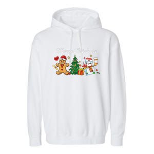 Christmas Nurse Squad Snowman Gingerbread Nicu Icu Rn Nurses Garment-Dyed Fleece Hoodie