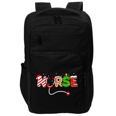 Christmas Nurse Santa Elf Rn Nicu Er Nursing Squad Gift Impact Tech Backpack