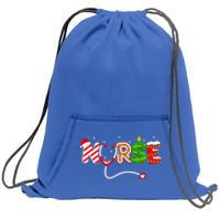 Christmas Nurse Santa Elf Rn Nicu Er Nursing Squad Gift Sweatshirt Cinch Pack Bag