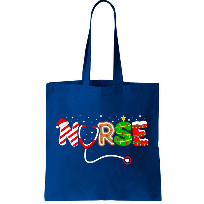 Christmas Nurse Santa Elf Rn Nicu Er Nursing Squad Gift Tote Bag