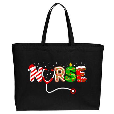 Christmas Nurse Santa Elf Rn Nicu Er Nursing Squad Gift Cotton Canvas Jumbo Tote