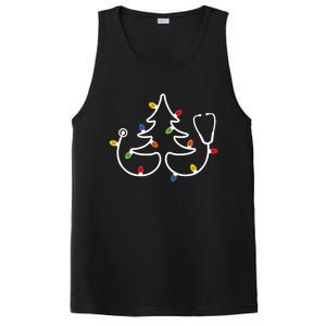 Christmas Nurse Stethoscope Christmas Tree Rn Nursing Cool Gift PosiCharge Competitor Tank