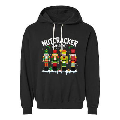 Christmas Nutcracker Squad Holiday Christmas Xmas Pajama Garment-Dyed Fleece Hoodie