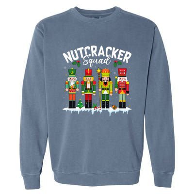 Christmas Nutcracker Squad Holiday Christmas Xmas Pajama Garment-Dyed Sweatshirt