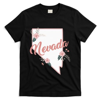 Cute Nevada State Floral Rose T-Shirt