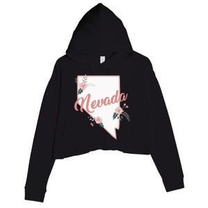 Cute Nevada State Floral Rose Crop Fleece Hoodie