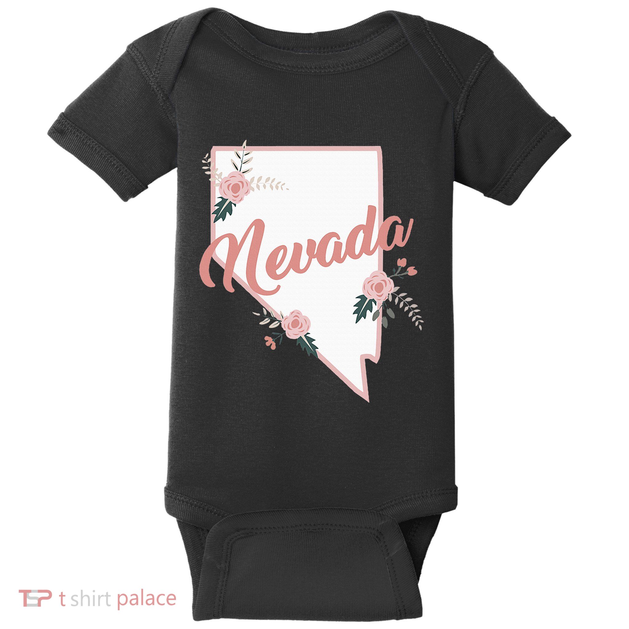 Cute Nevada State Floral Rose Baby Bodysuit