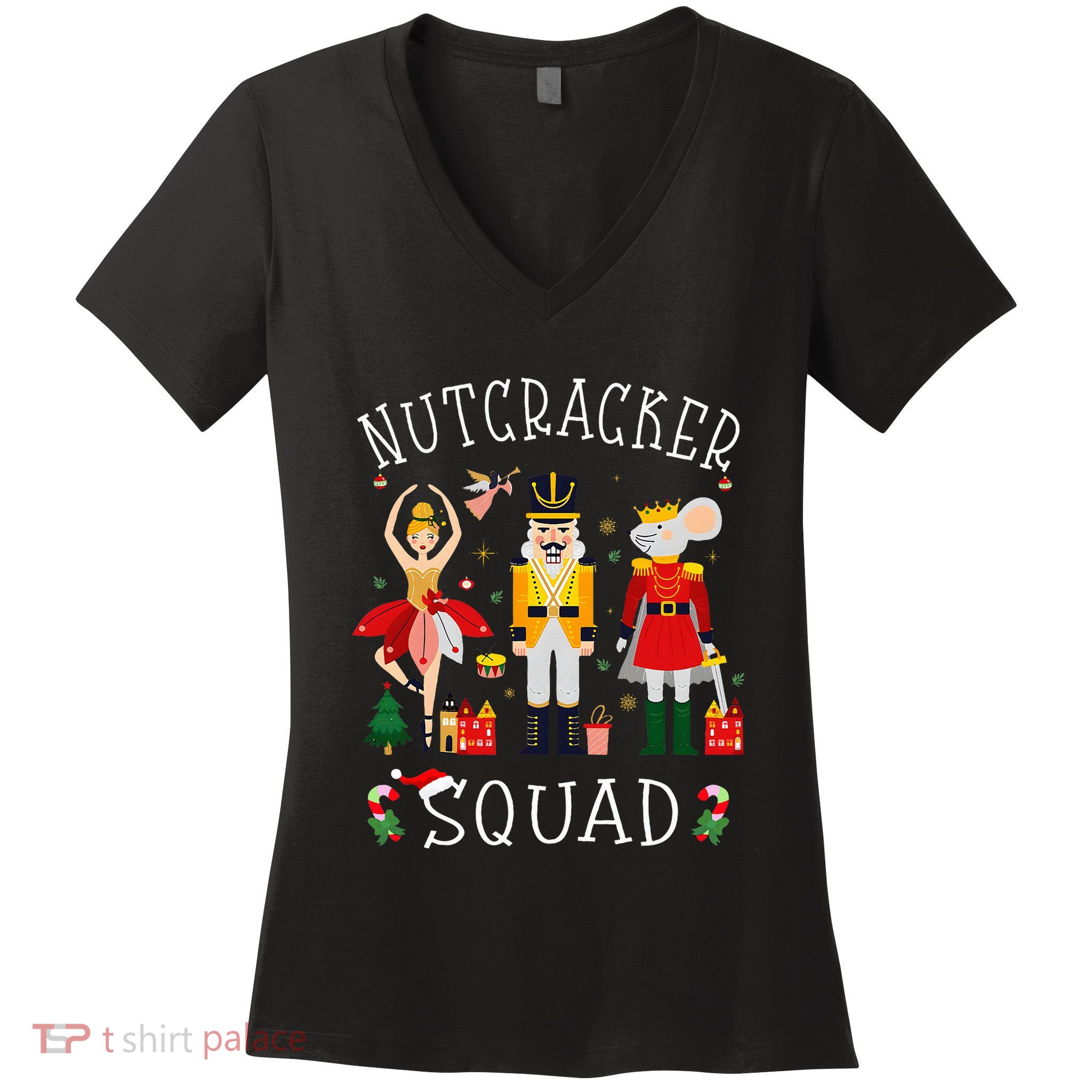 Christmas Nutcracker Squad Ballet Dance Women's V-Neck T-Shirt