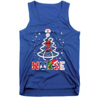 Christmas Nurse Stethoscope Tree Lights Scrub Nursing Xmas Gift Tank Top