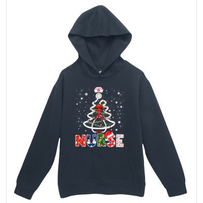 Christmas Nurse Stethoscope Tree Lights Scrub Nursing Xmas Gift Urban Pullover Hoodie