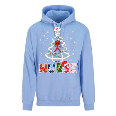 Christmas Nurse Stethoscope Tree Lights Scrub Nursing Xmas Gift Unisex Surf Hoodie