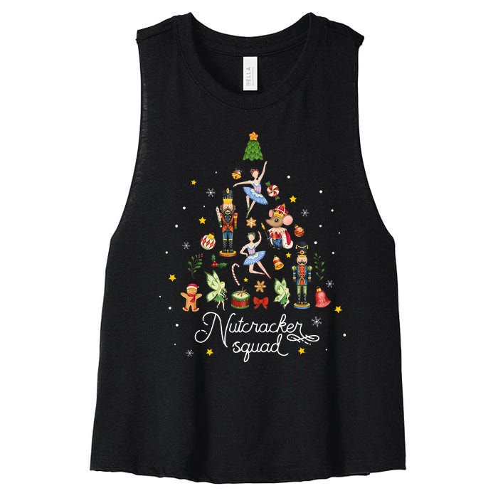 Christmas Nutcracker Squad Ballet Dance Kids Women's Racerback Cropped Tank