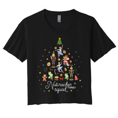 Christmas Nutcracker Squad Ballet Dance Kids Women's Crop Top Tee