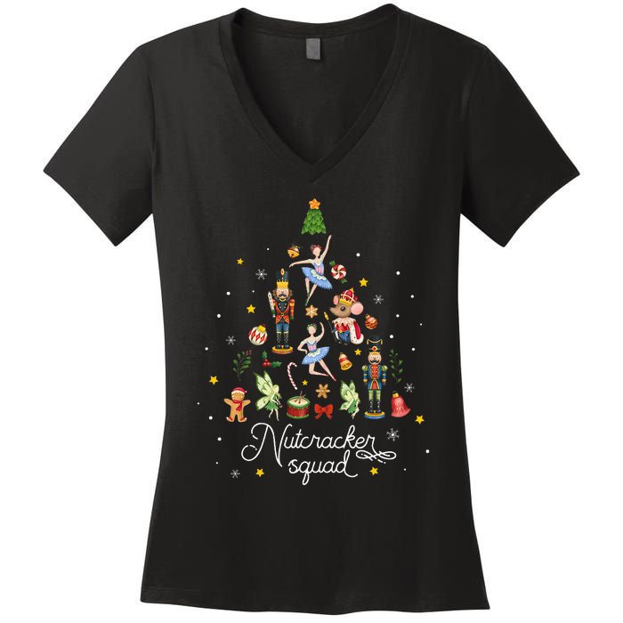 Christmas Nutcracker Squad Ballet Dance Kids Women's V-Neck T-Shirt