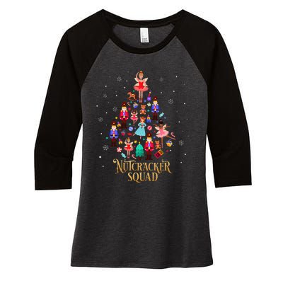 Christmas Nutcracker Squad Ballet Dance Women's Tri-Blend 3/4-Sleeve Raglan Shirt