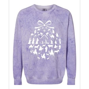 christmas nativity scene ornament funny  Colorblast Crewneck Sweatshirt