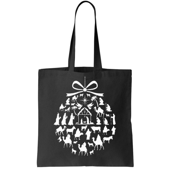 christmas nativity scene ornament funny  Tote Bag