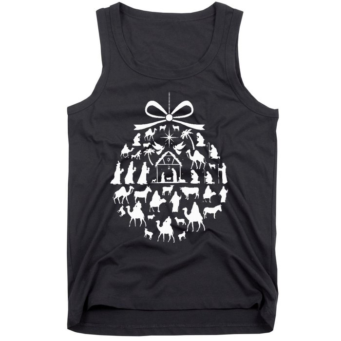 christmas nativity scene ornament funny  Tank Top