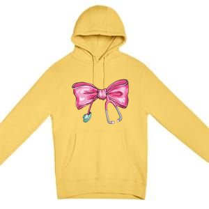 Coquette Nurse Stethoscope Bow Premium Pullover Hoodie