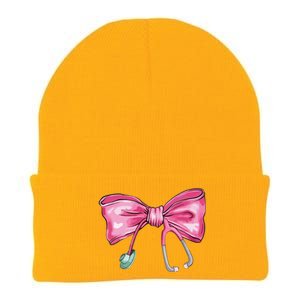 Coquette Nurse Stethoscope Bow Knit Cap Winter Beanie