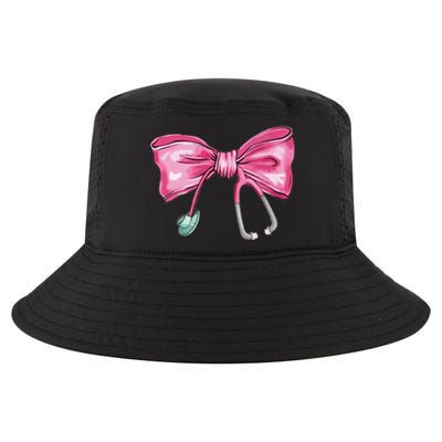 Coquette Nurse Stethoscope Bow Cool Comfort Performance Bucket Hat