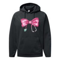 Coquette Nurse Stethoscope Bow Performance Fleece Hoodie