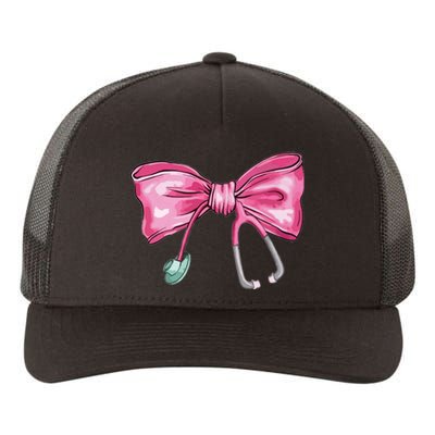 Coquette Nurse Stethoscope Bow Yupoong Adult 5-Panel Trucker Hat