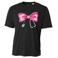 Coquette Nurse Stethoscope Bow Cooling Performance Crew T-Shirt