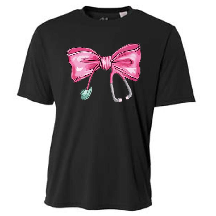 Coquette Nurse Stethoscope Bow Cooling Performance Crew T-Shirt