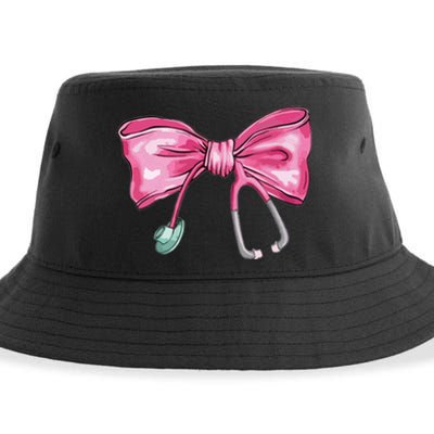 Coquette Nurse Stethoscope Bow Sustainable Bucket Hat