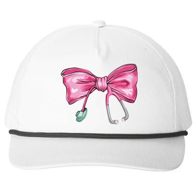 Coquette Nurse Stethoscope Bow Snapback Five-Panel Rope Hat