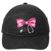 Coquette Nurse Stethoscope Bow 7-Panel Snapback Hat