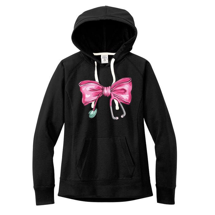 Coquette Nurse Stethoscope Bow Women's Fleece Hoodie