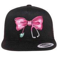 Coquette Nurse Stethoscope Bow Flat Bill Trucker Hat